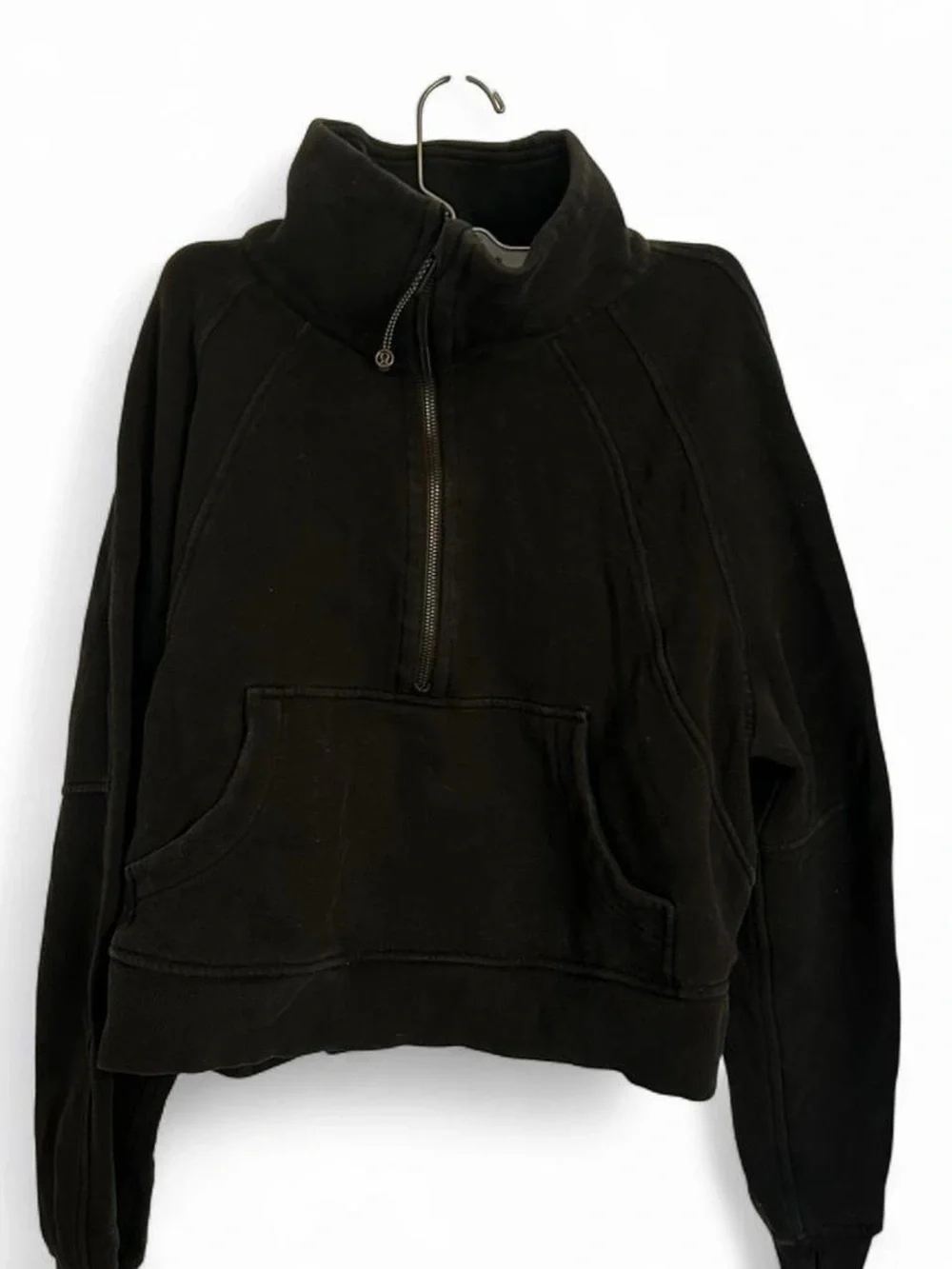 Lululemon Women’s Black Scuba Oversized Funnel Neck Half-Zip Top